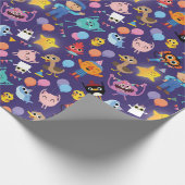 Super Simple Characters Birthday Pattern Geschenkpapier (Ecke)