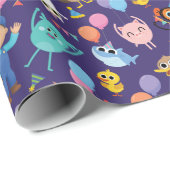 Super Simple Characters Birthday Pattern Geschenkpapier (Rolleneckpunkt)