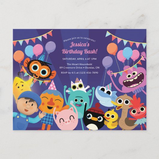Super Simple Characters Festive Birthday Postkarte (Vorderseite)