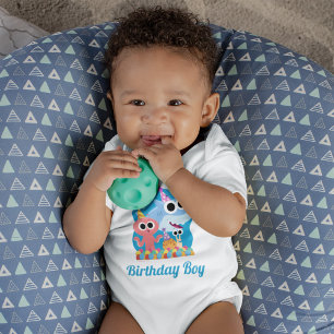 Super Simple Finny the Shark Confetti Birthday Baby Strampler