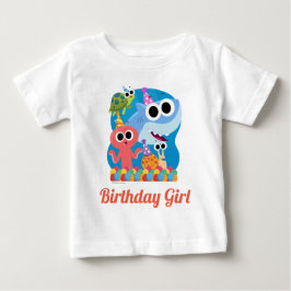 Super Simple | Finny the Shark Confetti Birthday Baby T-shirt