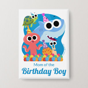 Super Simple Finny the Shark Confetti Birthday Button