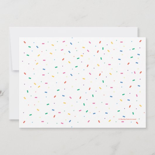 Super Simple | Finny the Shark Confetti Birthday Einladung (Rückseite)