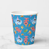 Super Simple | Finny the Shark Confetti Birthday Pappbecher (Vorderseite)