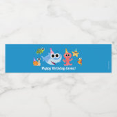 Super Simple | Finny the Shark Confetti Birthday Wasserflaschenetikett (Einzelnes Label)