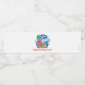 Super Simple | Finny the Shark Confetti Birthday Wasserflaschenetikett (Einzelnes Label)