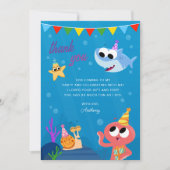 Super Simple | Finny the Shark Ocean Birthday Dankeskarte (Vorderseite)