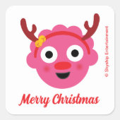 Super Simple | Holiday Blossom Reindeer Quadratischer Aufkleber (Vorderseite)