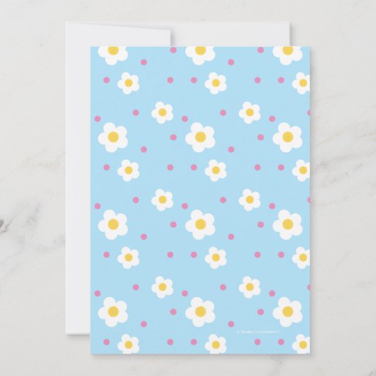 Super Simple | Noodle & Pals Blue Floral Geburtsta Einladung (Rückseite)