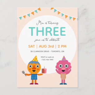 Super Simple Noodle & Pals Pink zum Geburtstag Postkarte