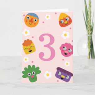 Super Simple   Noodle & Pals Rosa Blumen Geburtsta Karte