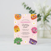 Super Simple | Noodle & Pals Rosa Blütengeburt Postkarte (Stehend Vorderseite)