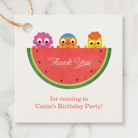 Super Simple | Noodle & Pals Watermelon Party Geschenkanhänger (Vorderseite)