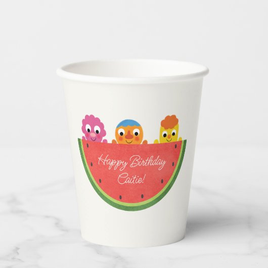 Super Simple | Noodle & Pals Watermelon Party Pappbecher (Vorderseite)