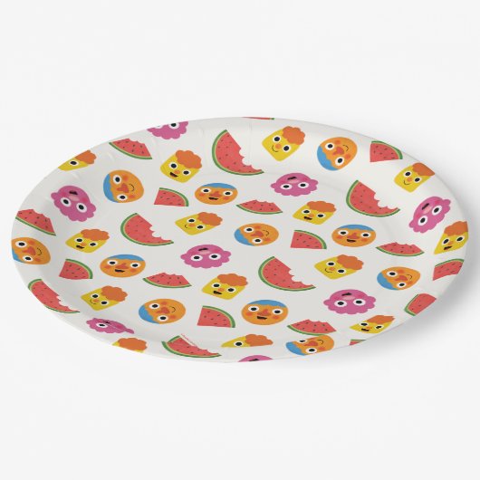 Super Simple | Noodle & Pals Watermelon Party Pappteller (Schrägansicht)