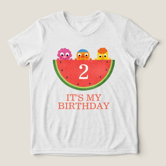 Super Simple | Noodle & Pals Watermelon Party Tri-Blend Shirt (Design Vorderseite)