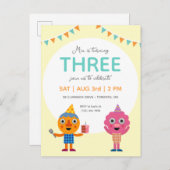 Super Simple | Noodle & Pals Yellow Birthday Postkarte (Vorne/Hinten)