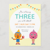 Super Simple | Noodle & Pals Yellow Birthday Postkarte (Vorderseite)