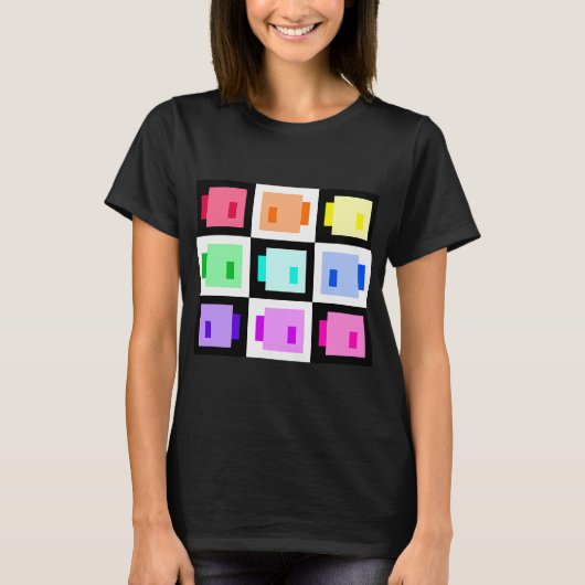 Super Simple Pixel Fishies, Regenbogen T-Shirt (Vorderseite)