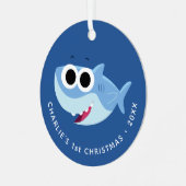 Super Simple Songs | Custom Finny First Christmas Ornament Aus Metall (Vorderseite links)