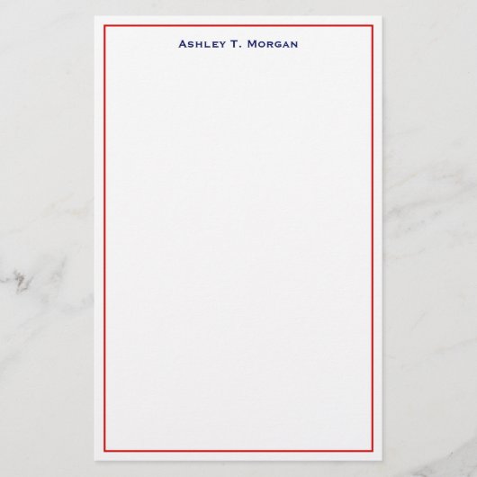 Super Simplizity Red Blue Personalisiert Briefpapier (Vorderseite)