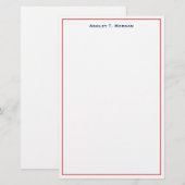Super Simplizity Red Blue Personalisiert Briefpapier (Vorne/Hinten)