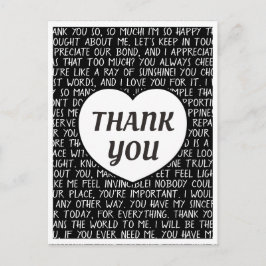 Super Sincere Black and White Vielen Dank Postkarte