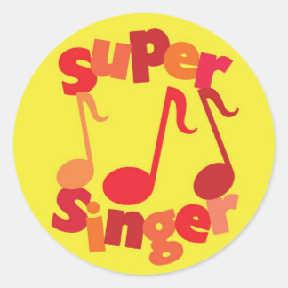 Super Singer Runder Aufkleber
