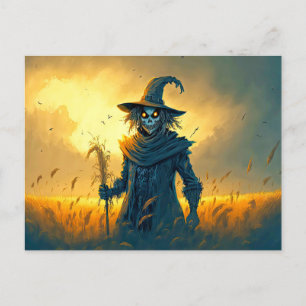 Super Sinister Scarecrow   Frohe Halloween Postkarte