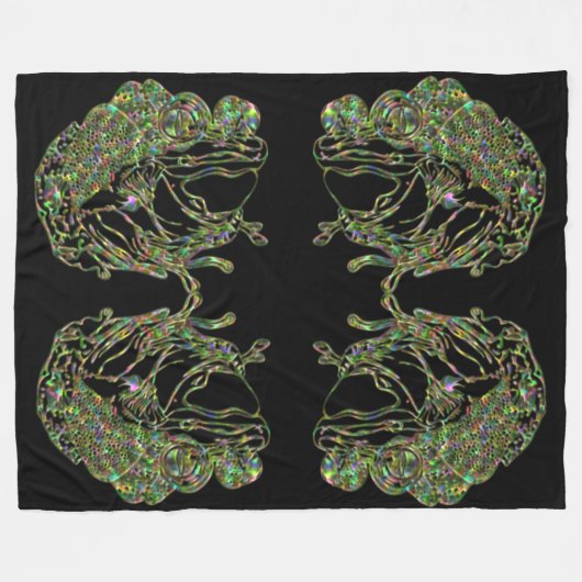 Super Size Neon Frog Fleecedecke (Vorderseite (Horizontal))