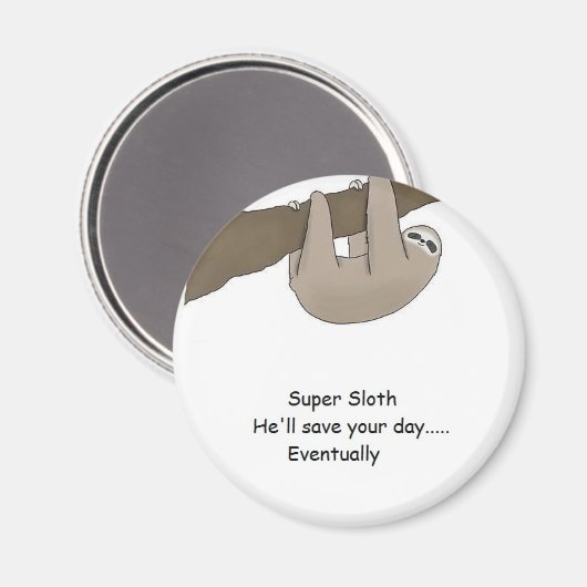 Super Sloth Hero Magnet (Vorderseite/Rückseite)