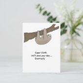 Super Sloth Hero Postkarte (Stehend Vorderseite)