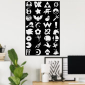 Super Smash Bros Ultimate Serie Logos White Ico Poster (Heimbüro)