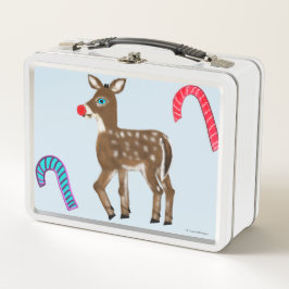 Super Snow Blue Mit Augen Rentier Weihnachtsbaum Metall Brotdose