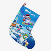 Super Snowman Party Weihnachts-Strumpf Großer Weihnachtsstrumpf (Vorderansicht (hängend))