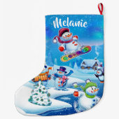 Super Snowman Party Weihnachts-Strumpf Großer Weihnachtsstrumpf (Rückseite)