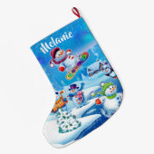Super Snowman Party Weihnachts-Strumpf Großer Weihnachtsstrumpf (Rückseite (Hängend))