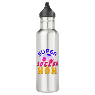 Super-Soccer-Mom-Fußball-Bunt Edelstahlflasche