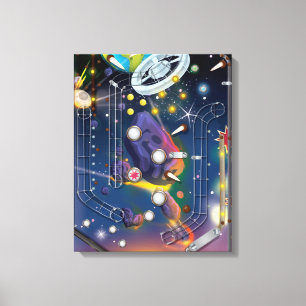 Super Space Flipperautomat Leinwanddruck