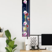 Super Space Pinball Machine Growth Chart. Poster (Heimbüro)