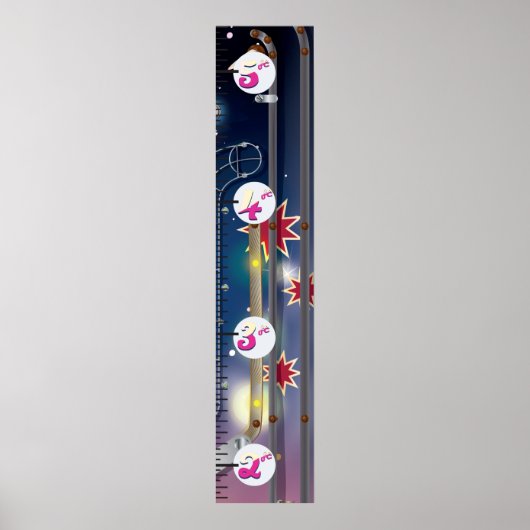 Super Space Pinball Machine Growth Chart. Poster (Vorne)