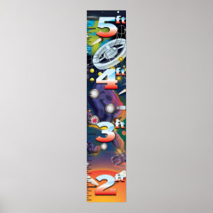 Super Space Pinball Machine Growth Chart. Poster