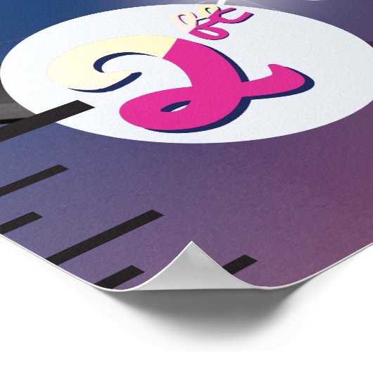 Super Space Pinball Machine Growth Chart. Poster (Ecke)