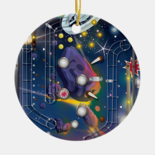 Super Space Pinball Maschine Keramik Ornament