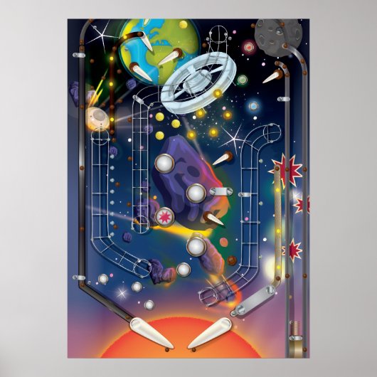 Super Space Pinball Maschine Poster (Vorne)