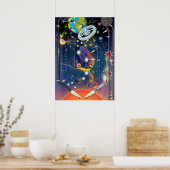 Super Space Pinball Maschine Poster (Küche)