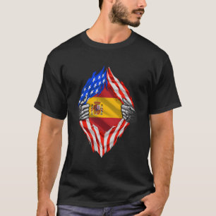 Super Spanish Heritage Spanien Roots Usa Flag Gesc T-Shirt