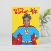 Super Special Kids 🌟 Bester Superheld Einladung (Stehend Vorderseite)