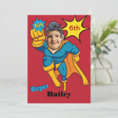 Super Special Kids 🌟 Bester Superheld Einladung (Stehend Vorderseite)