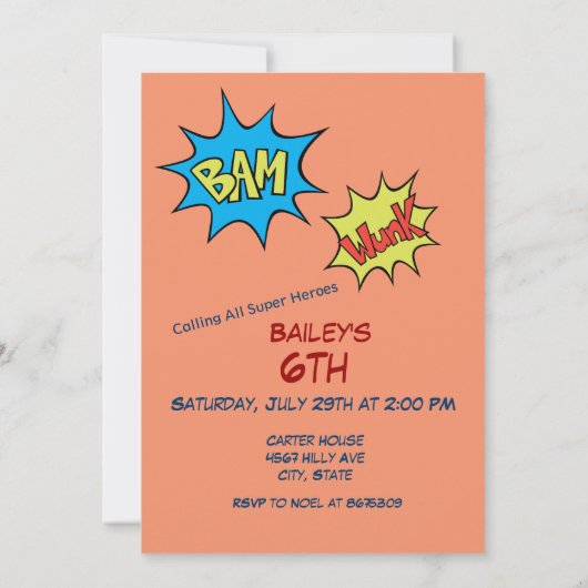 Super Special Kids 🌟 Bester Superheld Einladung (Rückseite)